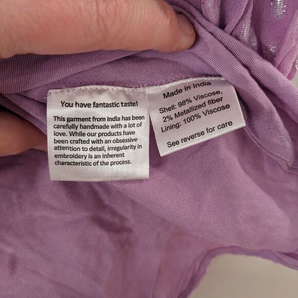 Revolve Rococo Sand Wrap Dress in Purple/lavender metallic Medium - Picture 4 of 4